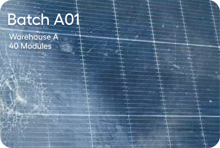 Batch A01, Warehouse A, 40 Modules